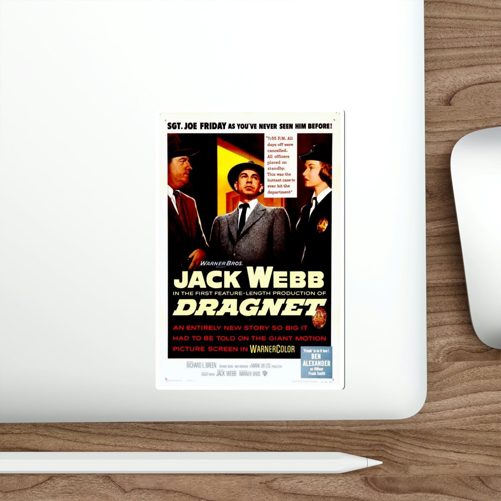 Dragnet 1954 Movie Poster STICKER Vinyl Die-Cut Decal-The Sticker Space