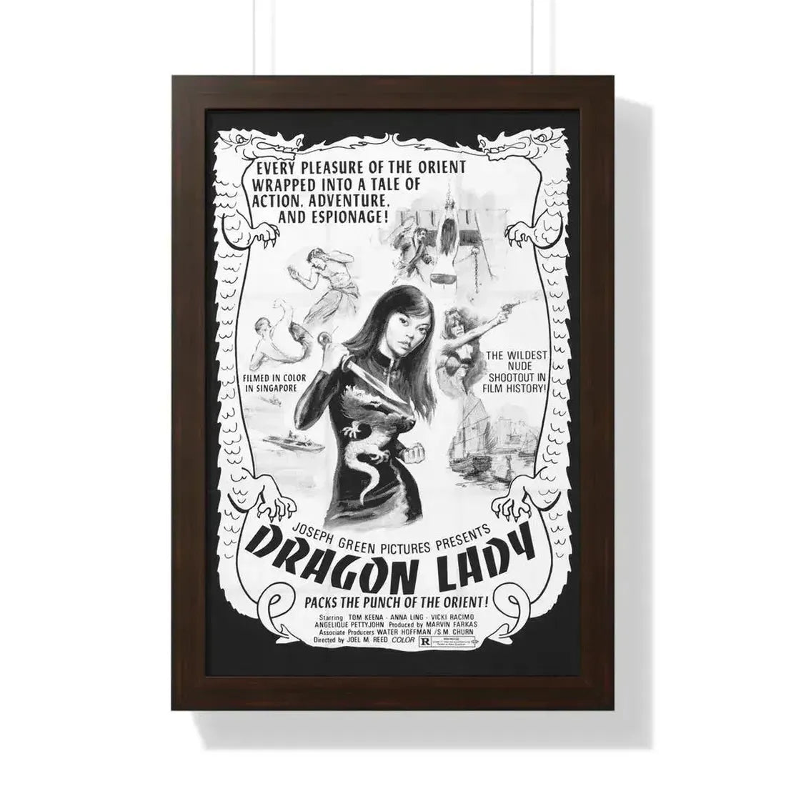 DRAGON LADY 1992 - Framed Movie Poster 16″ x 24″ Walnut - The Sticker Space