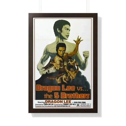 DRAGON LEE VS THE 5 BROTHERS 1978 - Framed Movie Poster - The Sticker Space