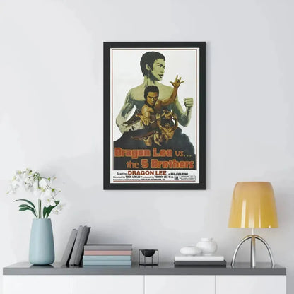 DRAGON LEE VS THE 5 BROTHERS 1978 - Framed Movie Poster - The Sticker Space
