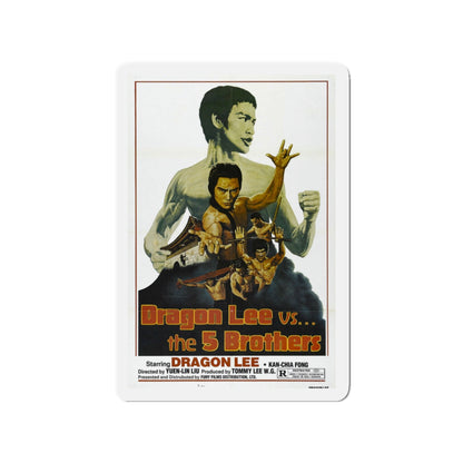 DRAGON LEE VS THE 5 BROTHERS 1978 Movie Poster - Die-Cut Magnet-3" x 3"-The Sticker Space