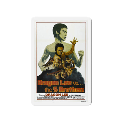 DRAGON LEE VS THE 5 BROTHERS 1978 Movie Poster - Die-Cut Magnet-4" x 4"-The Sticker Space