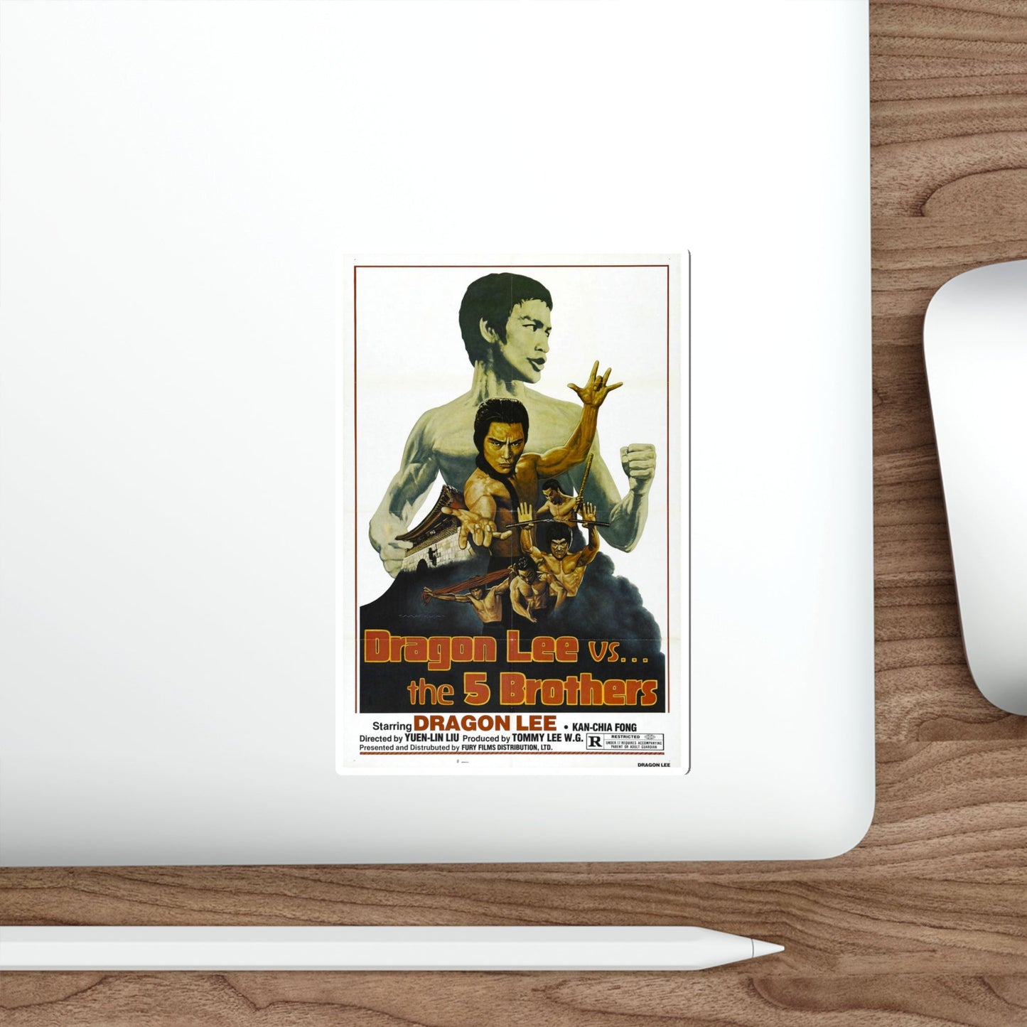 DRAGON LEE VS THE 5 BROTHERS 1978 Movie Poster STICKER Vinyl Die-Cut Decal-The Sticker Space