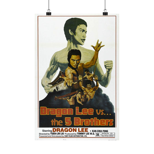 DRAGON LEE VS THE 5 BROTHERS 1978 - Paper Movie Poster-12″ x 18″-The Sticker Space