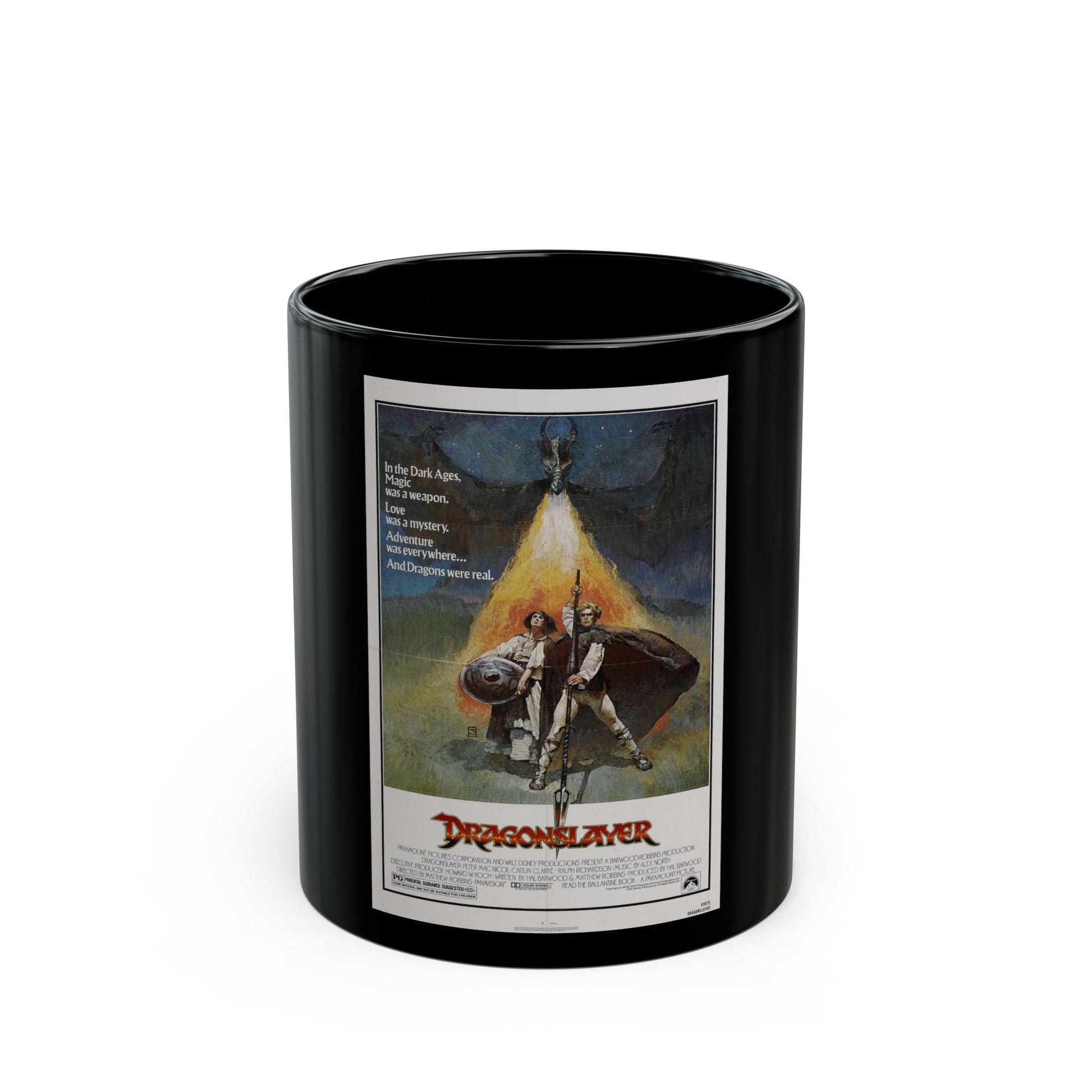 DRAGONSLAYER 1981 Movie Poster - Black Coffee Mug-11oz-The Sticker Space