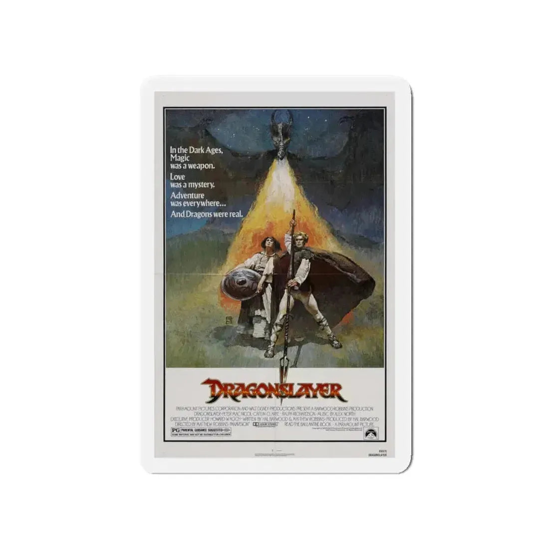 DRAGONSLAYER 1981 Movie Poster - Refrigerator Magnet 4 Inch - The Sticker Space