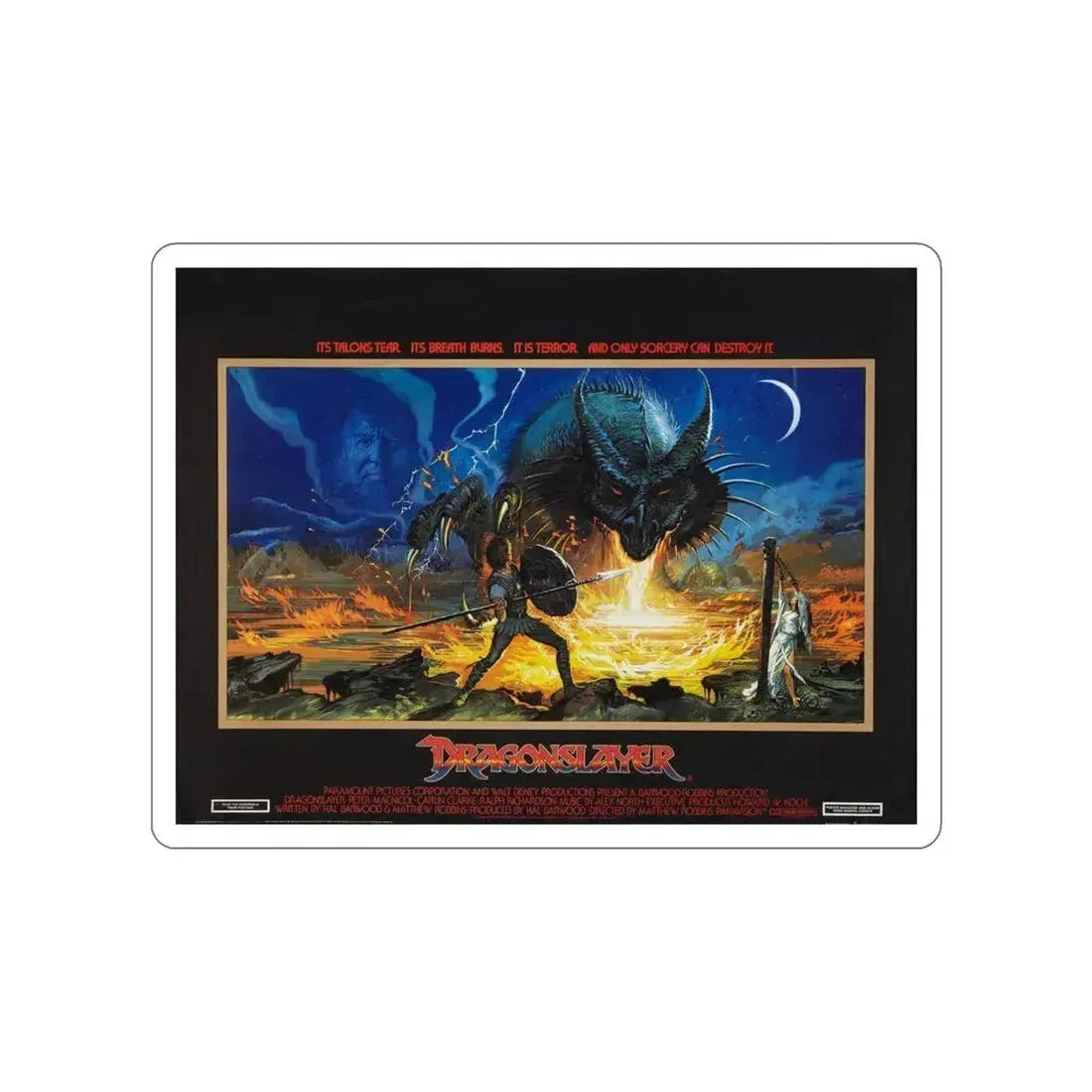 DRAGONSLAYER (ENGLISH) 1981 Movie Poster STICKER Vinyl Die-Cut Decal 4 Inch - The Sticker Space
