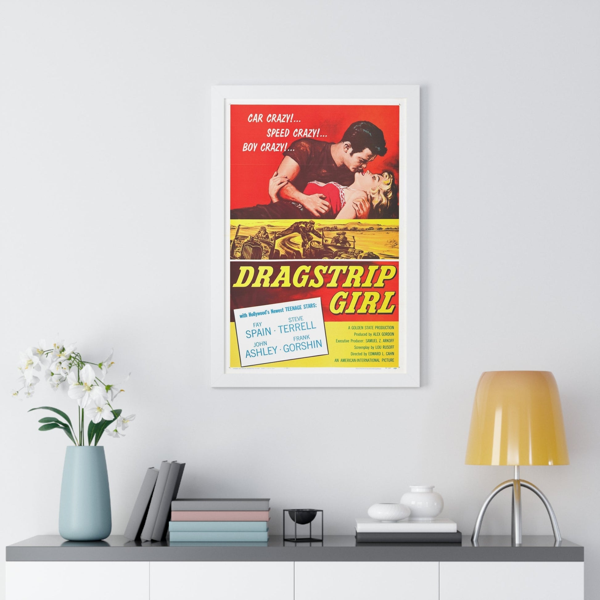 DRAGSTRIP GIRL 1957 - Framed Movie Poster-The Sticker Space