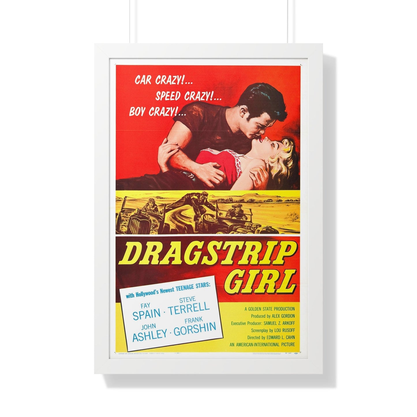 DRAGSTRIP GIRL 1957 - Framed Movie Poster-20" x 30"-The Sticker Space