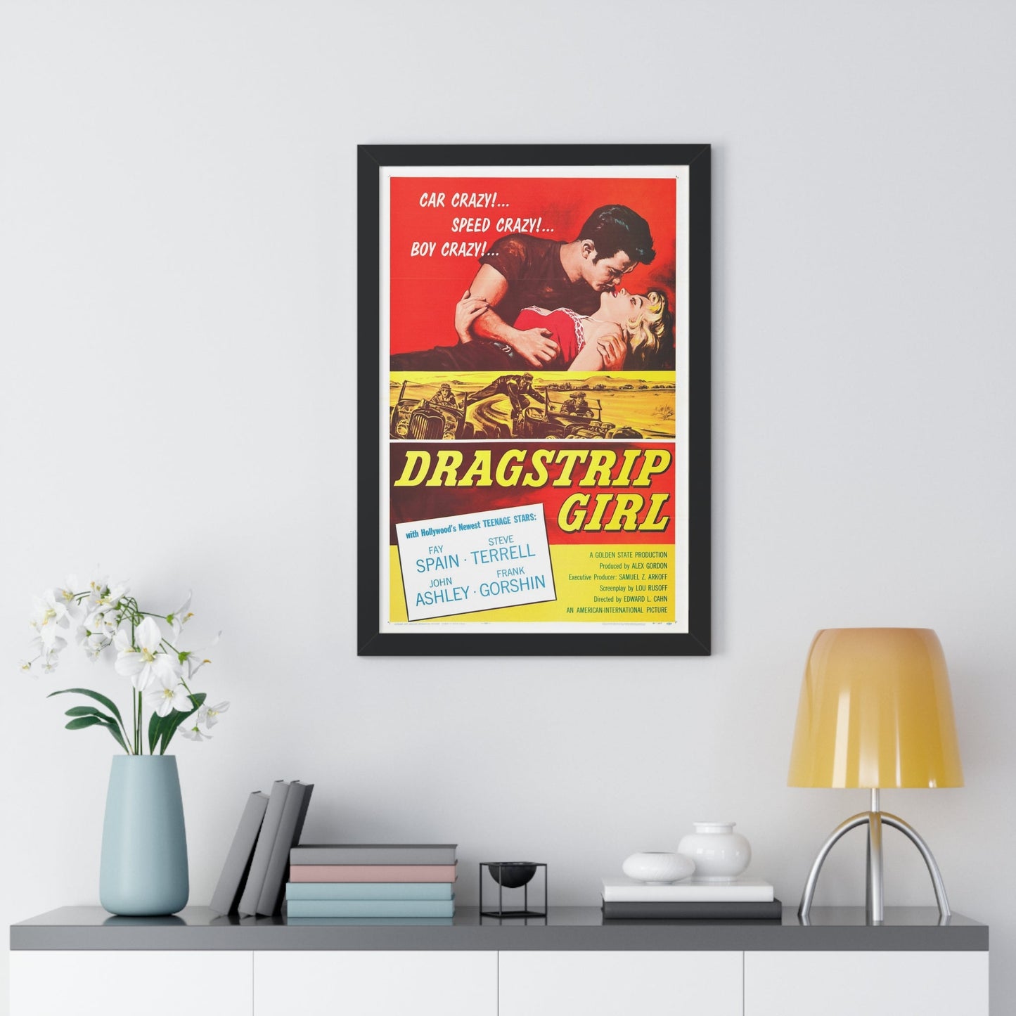 DRAGSTRIP GIRL 1957 - Framed Movie Poster-The Sticker Space