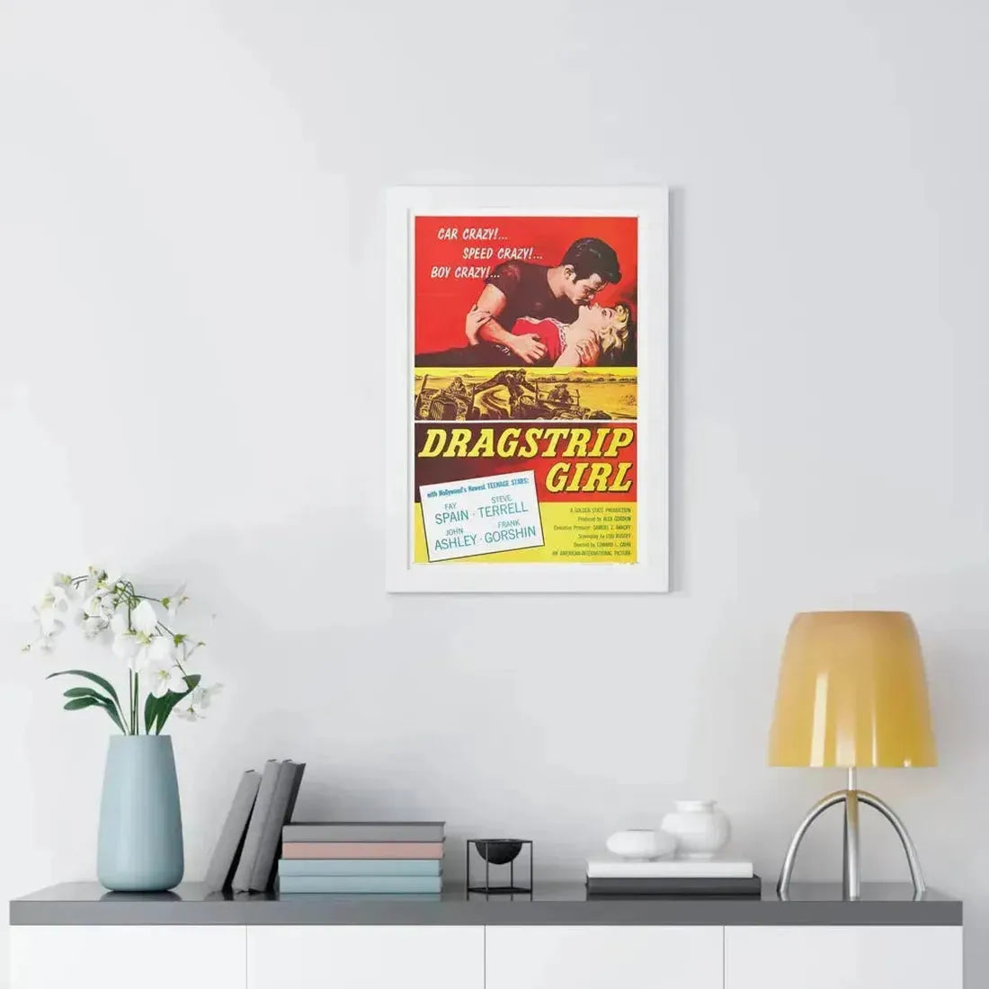 DRAGSTRIP GIRL 1957 - Framed Movie Poster - The Sticker Space