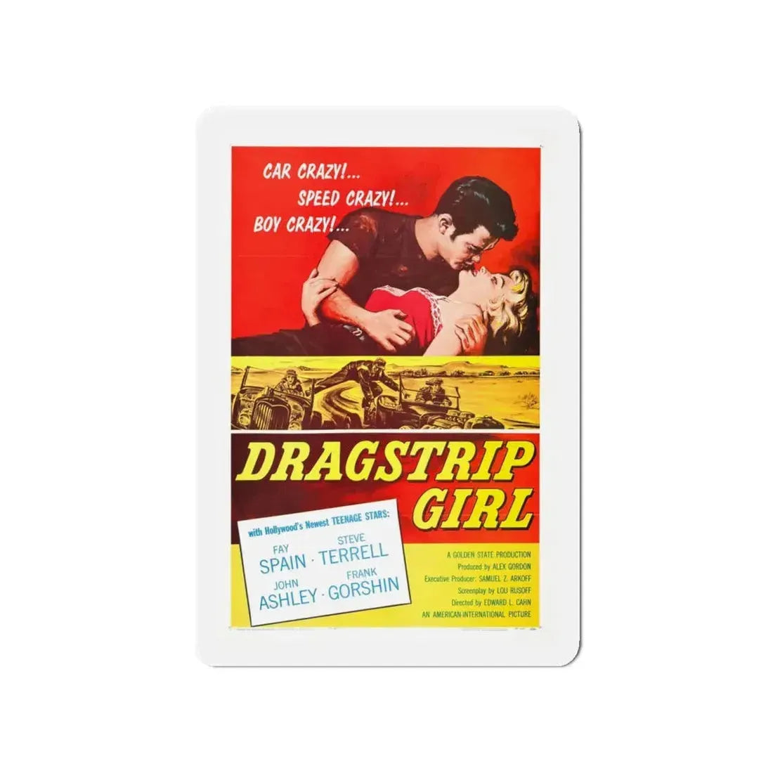 DRAGSTRIP GIRL 1957 Movie Poster - Refrigerator Magnet 4 Inch - The Sticker Space