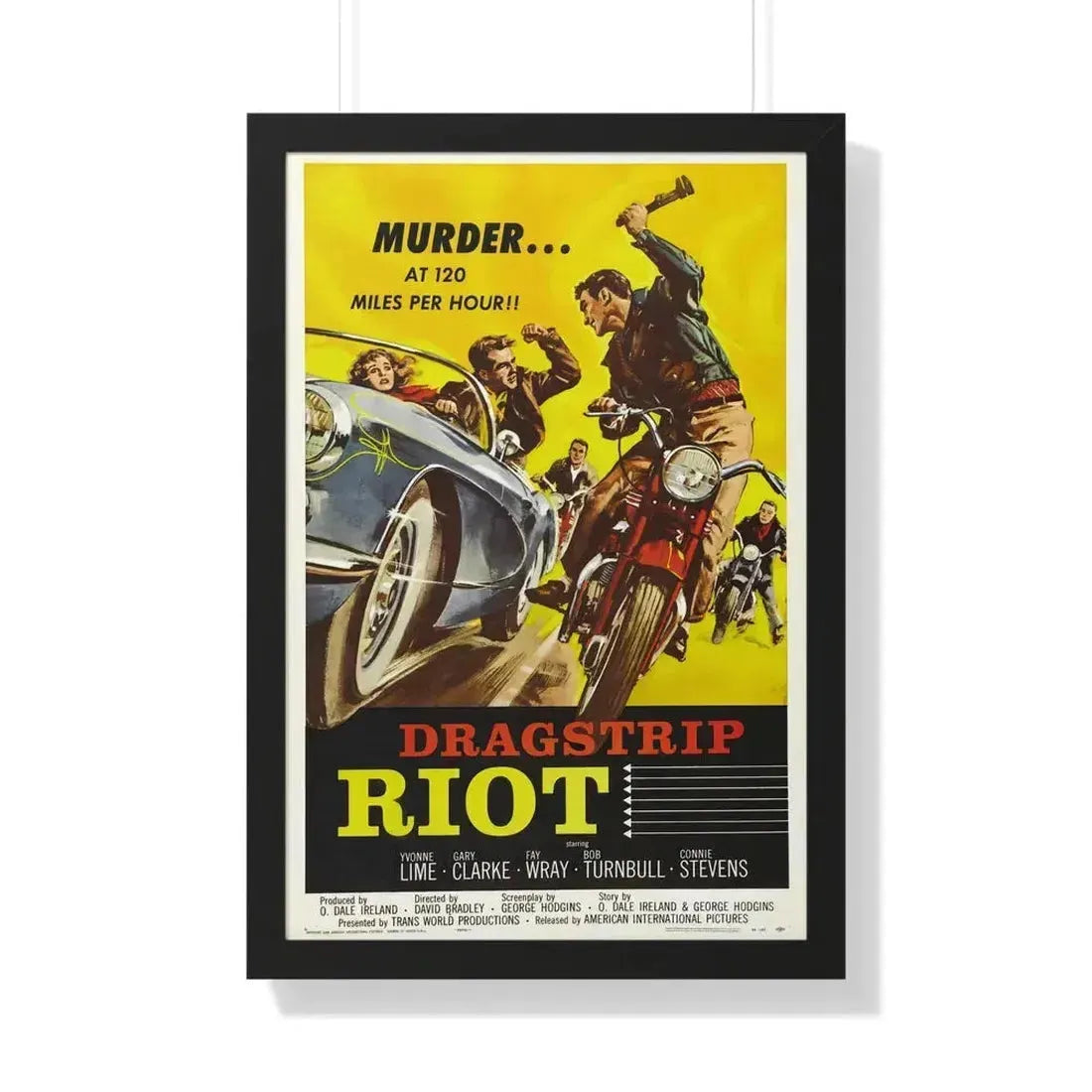 DRAGSTRIP RIOT 1958 - Framed Movie Poster 20" x 30" Black - The Sticker Space