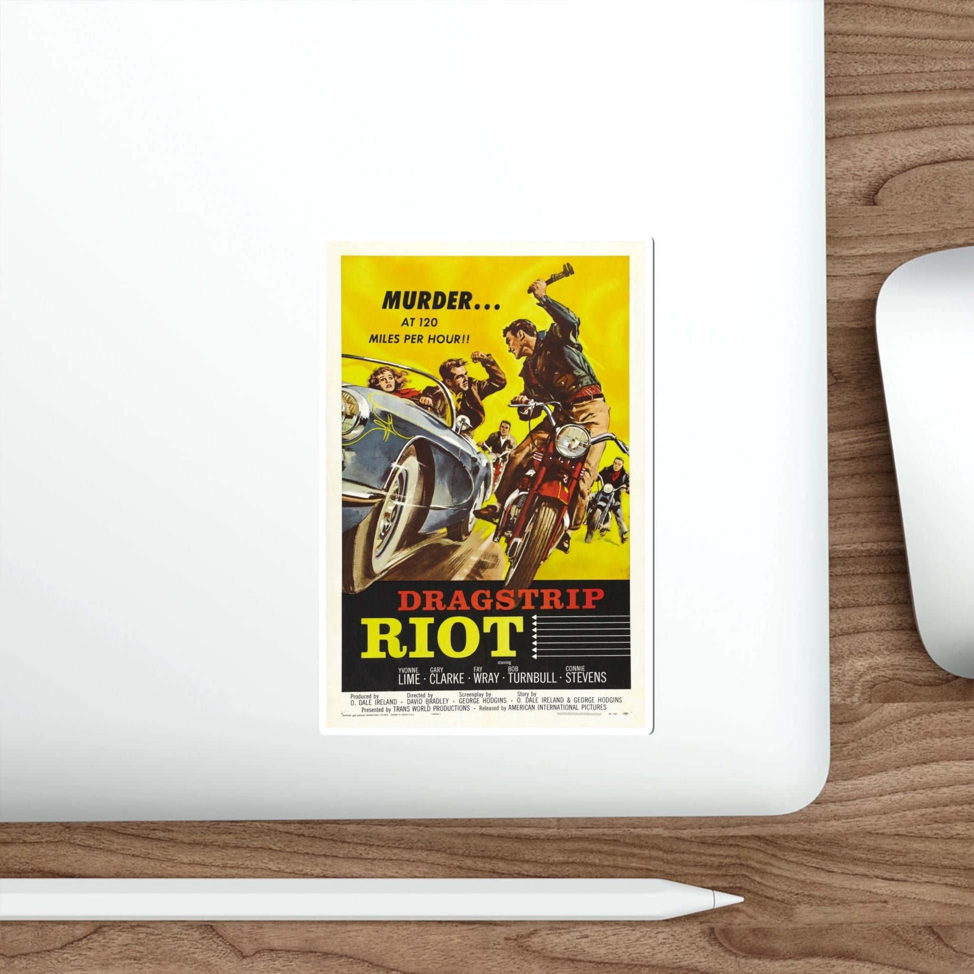 DRAGSTRIP RIOT 1958 Movie Poster STICKER Vinyl Die-Cut Decal-The Sticker Space