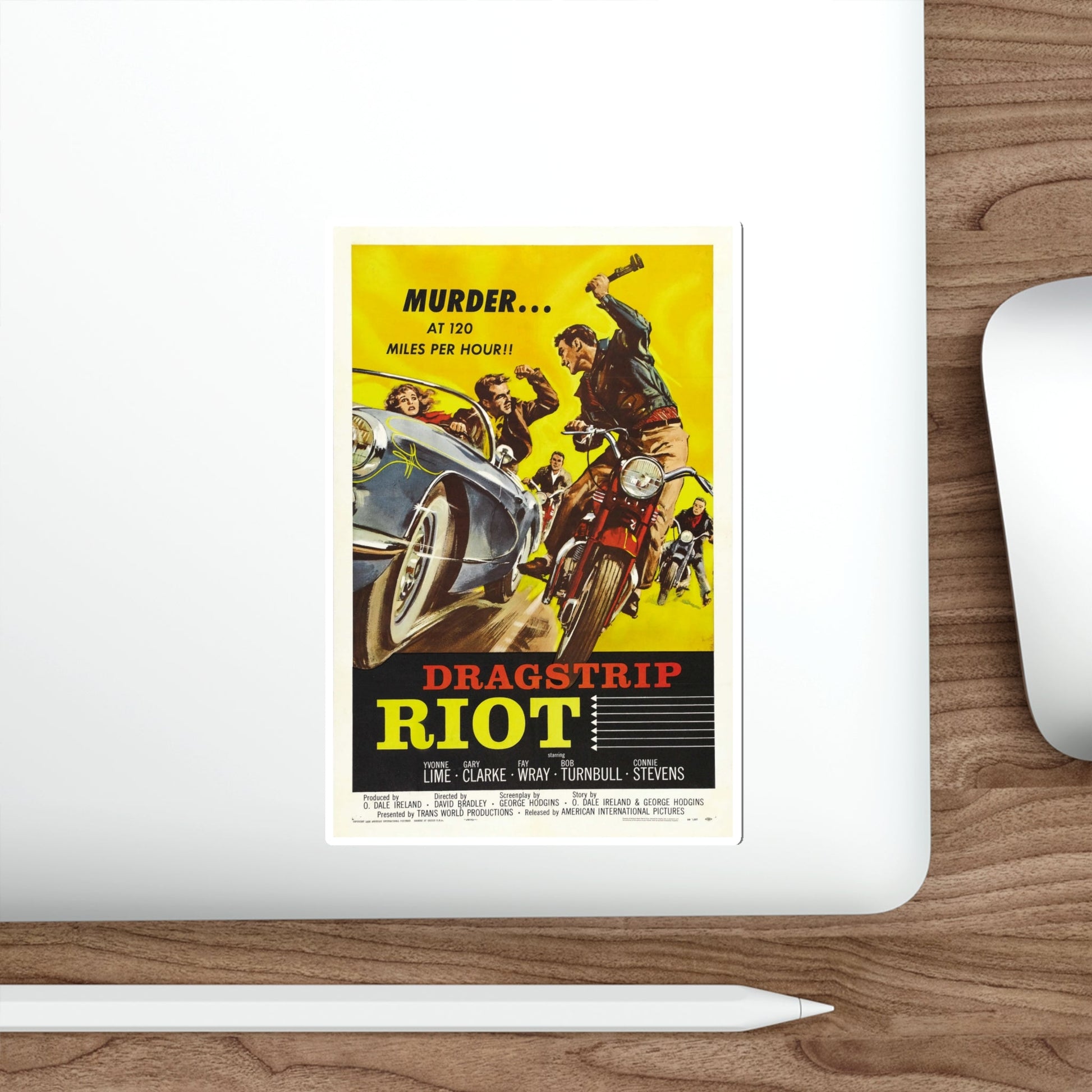 DRAGSTRIP RIOT 1958 Movie Poster STICKER Vinyl Die-Cut Decal-The Sticker Space