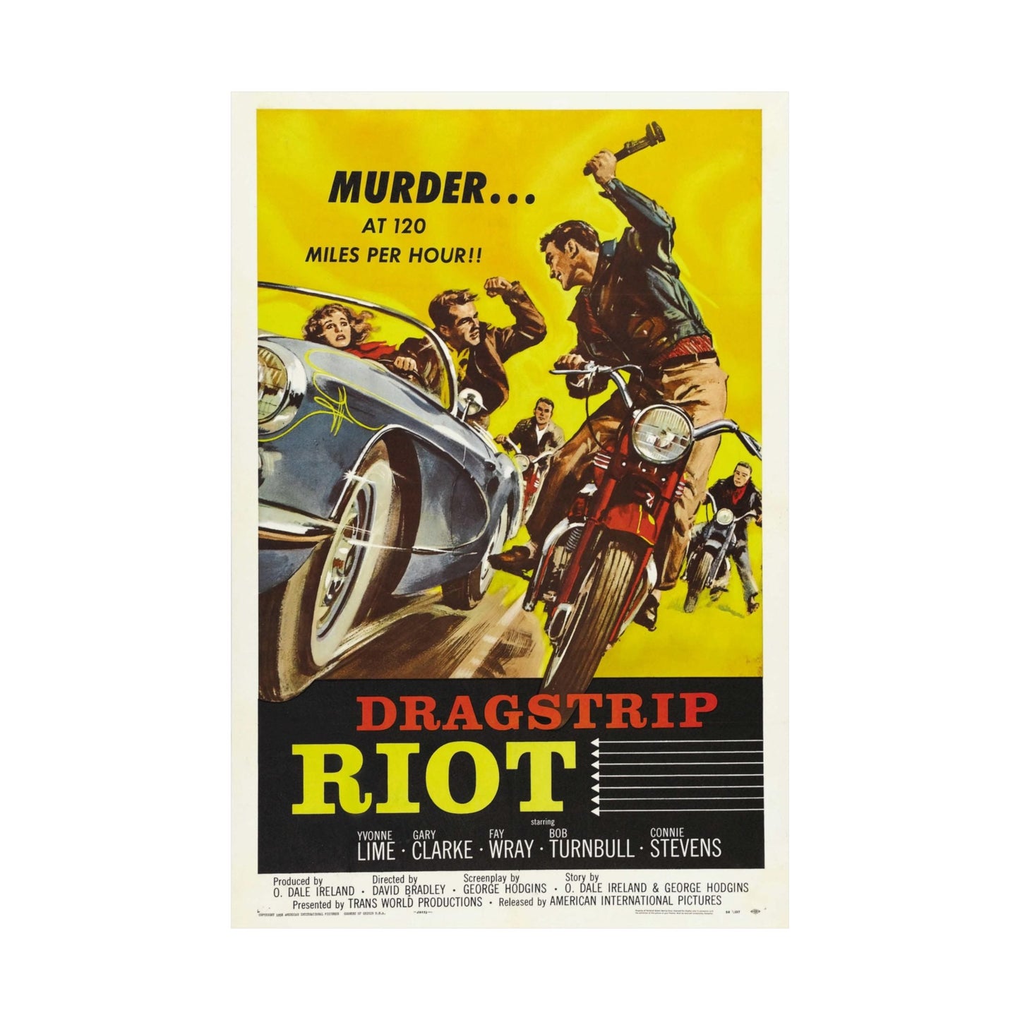 DRAGSTRIP RIOT 1958 - Paper Movie Poster-The Sticker Space