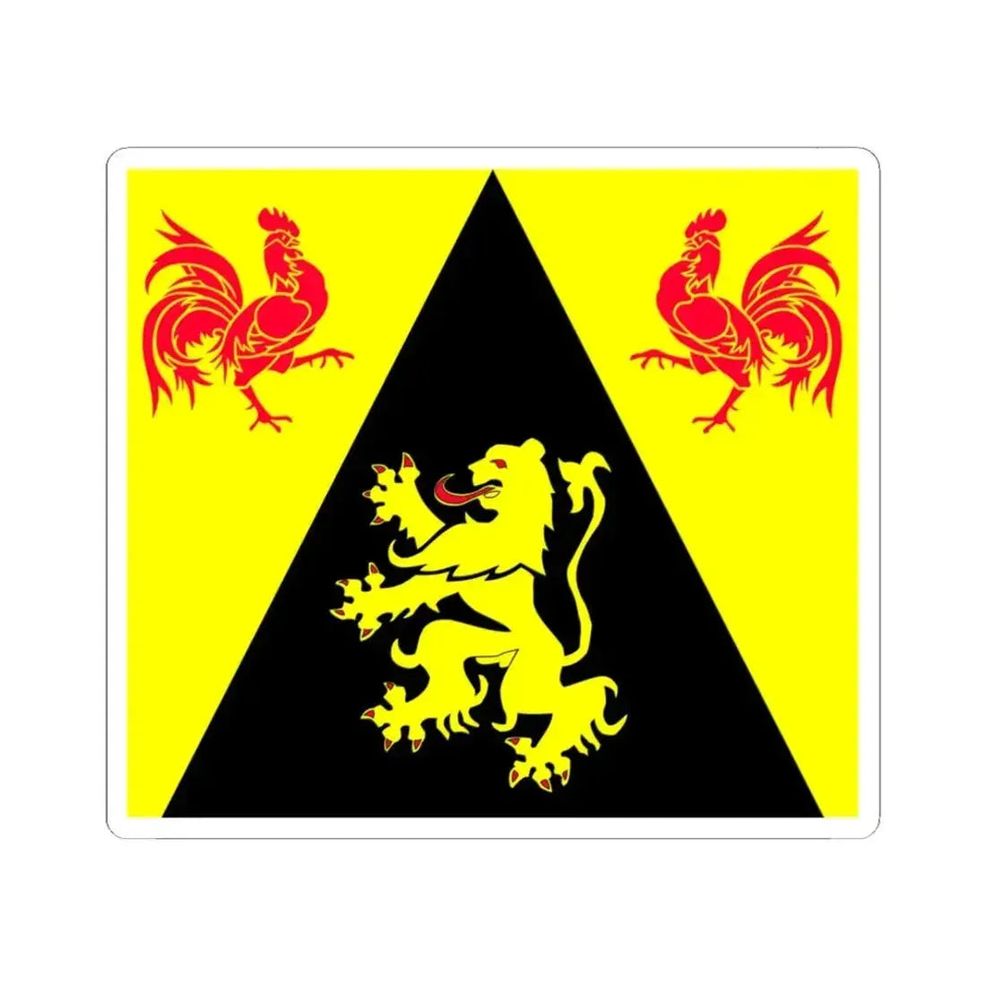 Drapeau Province BE Brabant Wallon (Belgium) STICKER Vinyl Kiss-Cut Decal 3 Inch White - The Sticker Space