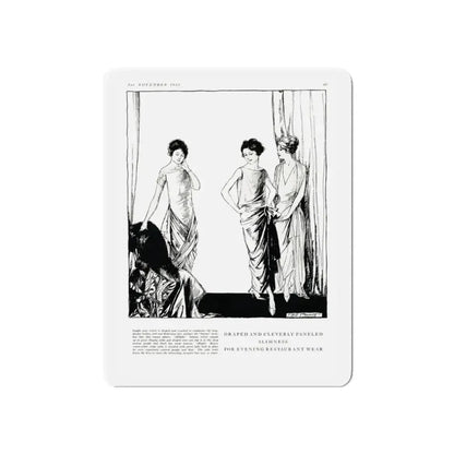 Draped and Cleverly Paneled ..., Harper's Bazaar, November 1921 (Magazine Illustration) Refrigerator Magnet 3 Inch Die-Cut - The Sticker Space