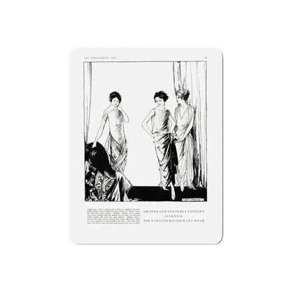 Draped and Cleverly Paneled ..., Harper's Bazaar, November 1921 (Magazine Illustration) Refrigerator Magnet 5 Inch Die-Cut - The Sticker Space