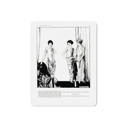 Draped and Cleverly Paneled ..., Harper's Bazaar, November 1921 (Magazine Illustration) Refrigerator Magnet 6 Inch Die-Cut - The Sticker Space
