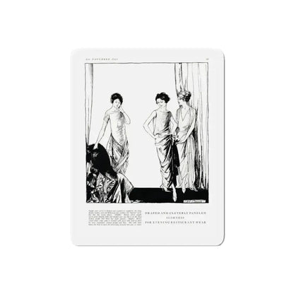 Draped and Cleverly Paneled ..., Harper's Bazaar, November 1921 (Magazine Illustration) Refrigerator Magnet - The Sticker Space