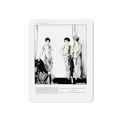 Draped and Cleverly Paneled ..., Harper's Bazaar, November 1921 (Magazine Illustration) Refrigerator Magnet - The Sticker Space