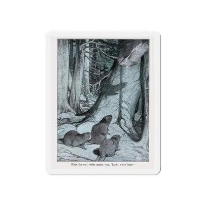 Drat that nosy, noisy owl (Magazine Illustration) Refrigerator Magnet 3 Inch Die-Cut - The Sticker Space