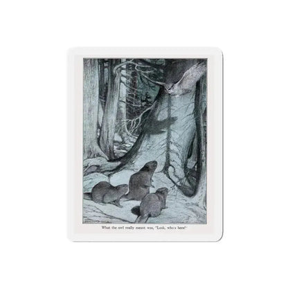 Drat that nosy, noisy owl (Magazine Illustration) Refrigerator Magnet 5 Inch Die-Cut - The Sticker Space