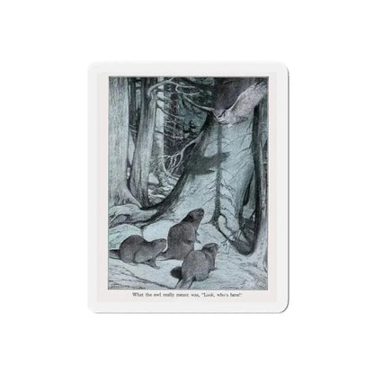 Drat that nosy, noisy owl (Magazine Illustration) Refrigerator Magnet 6 Inch Die-Cut - The Sticker Space