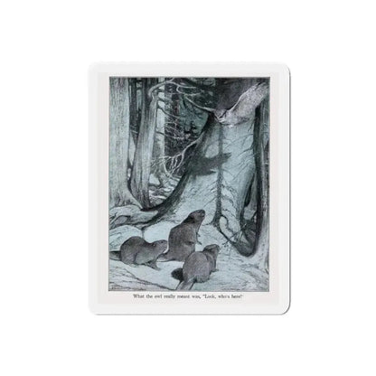 Drat that nosy, noisy owl (Magazine Illustration) Refrigerator Magnet - The Sticker Space