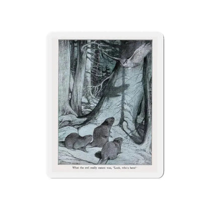 Drat that nosy, noisy owl (Magazine Illustration) Refrigerator Magnet - The Sticker Space