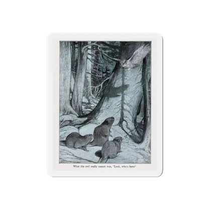 Drat that nosy, noisy owl (Magazine Illustration) Refrigerator Magnet - The Sticker Space