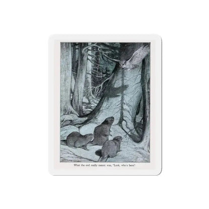 Drat that nosy, noisy owl (Magazine Illustration) Refrigerator Magnet - The Sticker Space