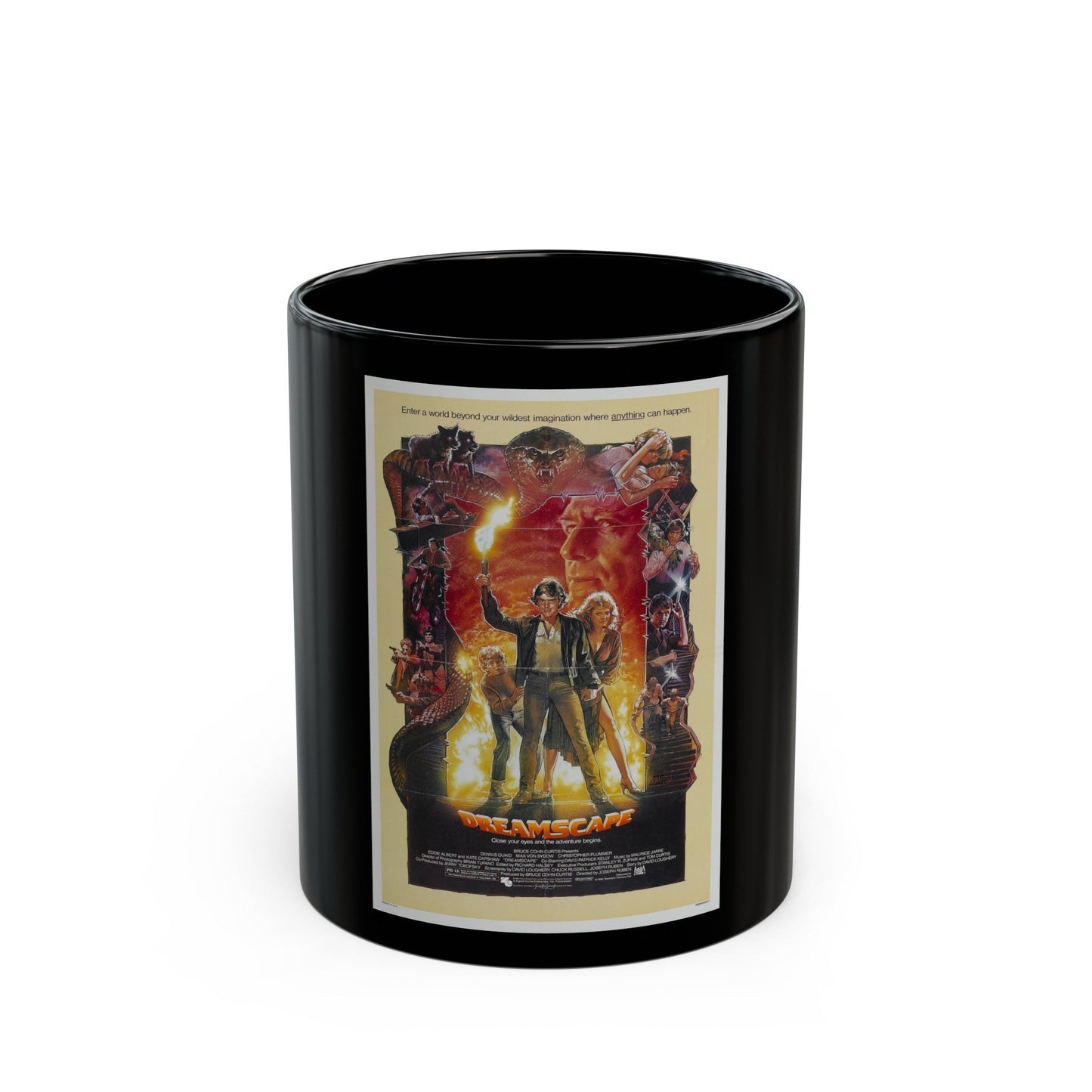 DREAMSCAPE 1984 Movie Poster - Black Coffee Mug-11oz-The Sticker Space