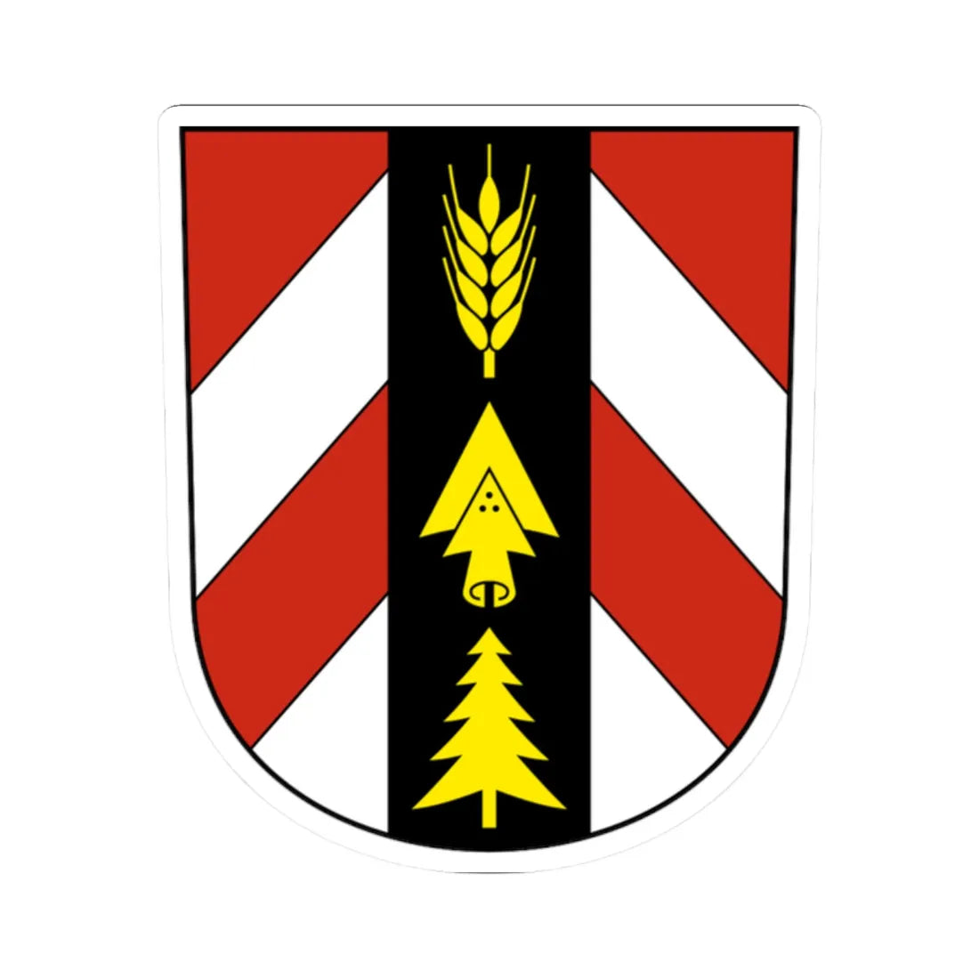DreiHöfe-blazon (Switzerland) (Coat of Arms) STICKER Vinyl Kiss-Cut Decal 2 Inch White - The Sticker Space