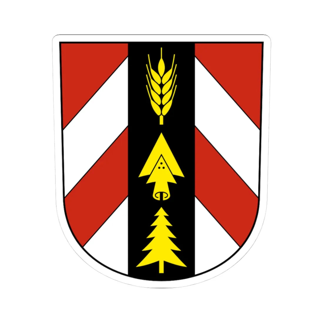DreiHöfe-blazon (Switzerland) (Coat of Arms) STICKER Vinyl Kiss-Cut Decal 3 Inch White - The Sticker Space