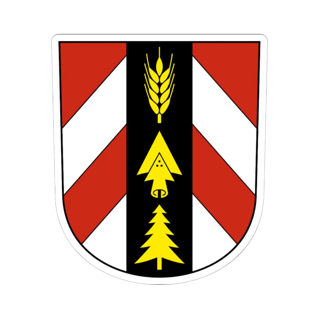 DreiHöfe-blazon (Switzerland) (Coat of Arms) STICKER Vinyl Kiss-Cut Decal 6 Inch White - The Sticker Space