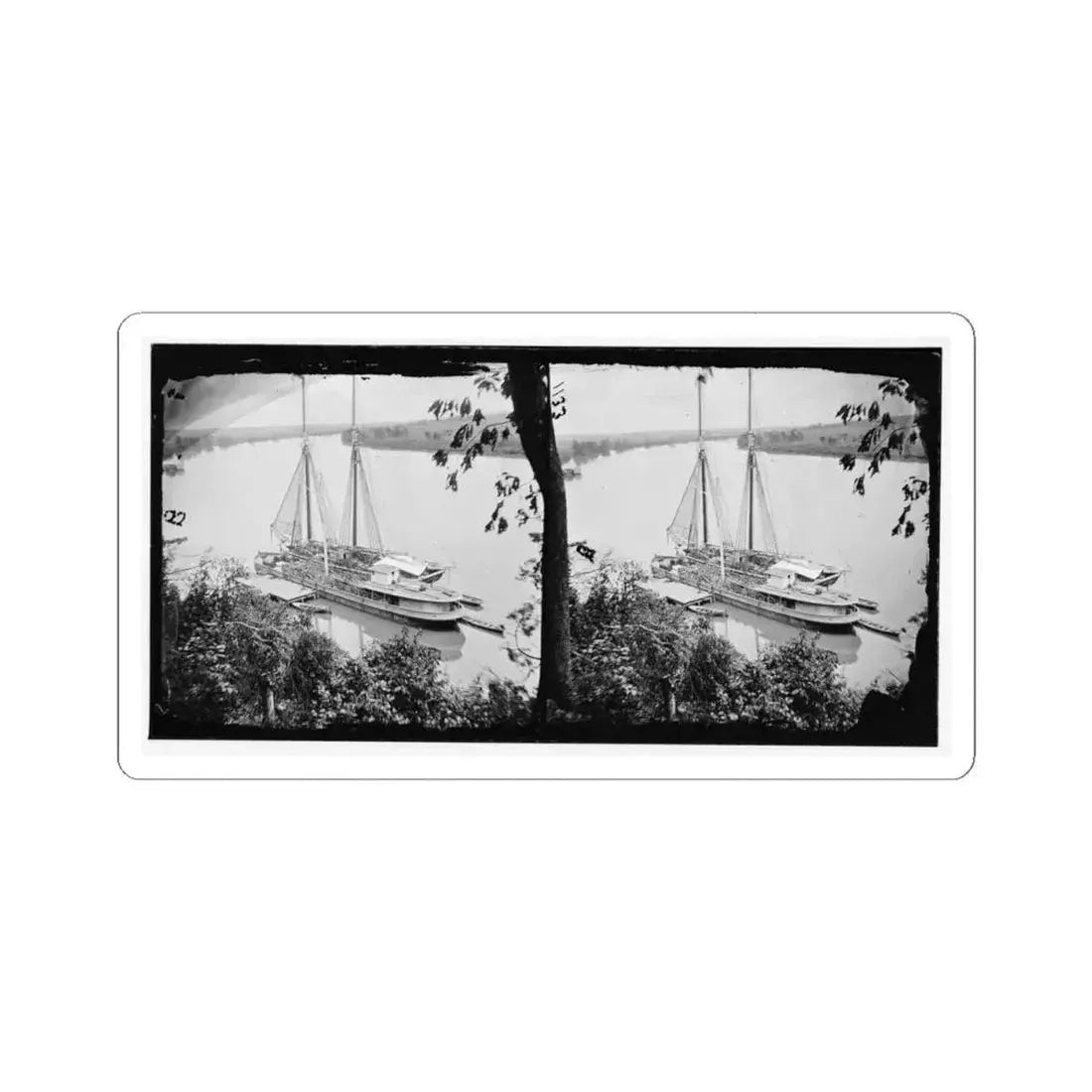 Drewry's Bluff, Va. Federal Transports With Cargoes of Artillery on the James (U.S. Civil War) STICKER Vinyl Kiss-Cut Decal 4 Inch White - The Sticker Space