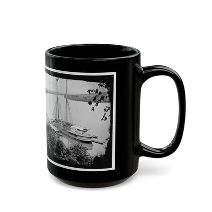 Drewry's Bluff, Va. Federal Transports With Cargoes Of Artillery On The James (U.S. Civil War) Black Coffee Mug-The Sticker Space