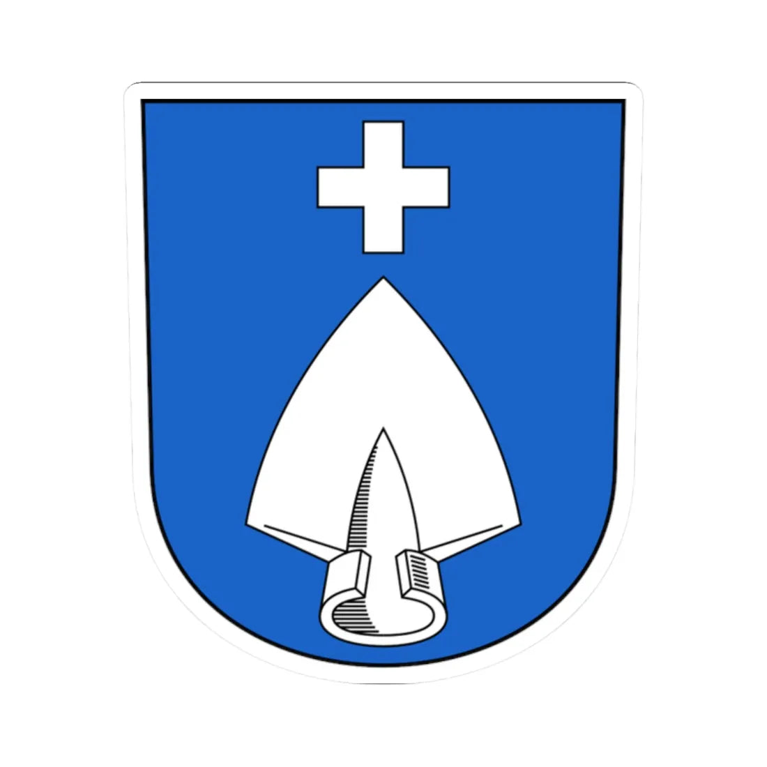 Dörflingen-blazon (Switzerland) (Coat of Arms) STICKER Vinyl Kiss-Cut Decal 2 Inch White - The Sticker Space