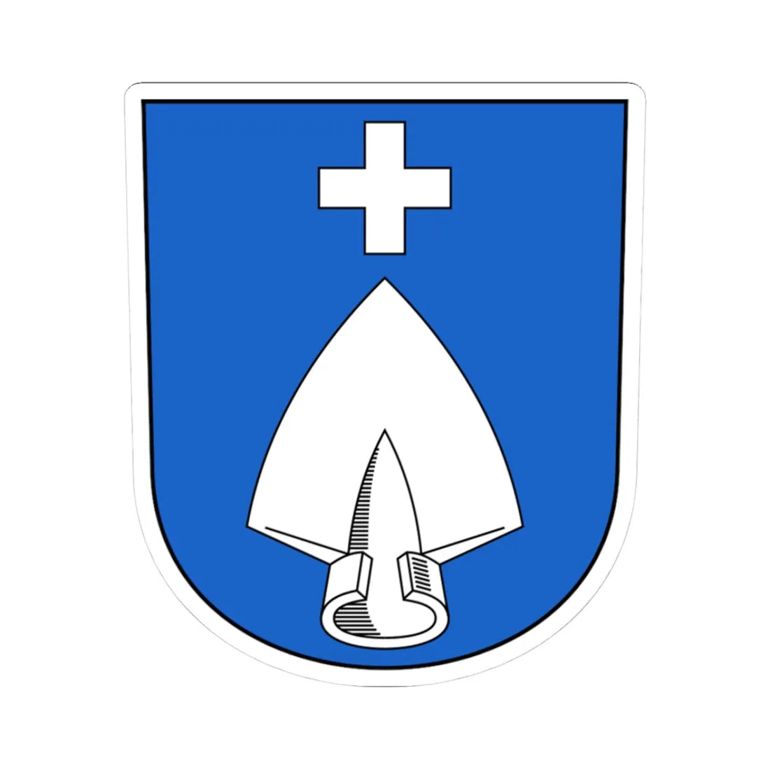 Dörflingen-blazon (Switzerland) (Coat of Arms) STICKER Vinyl Kiss-Cut Decal 3 Inch White - The Sticker Space