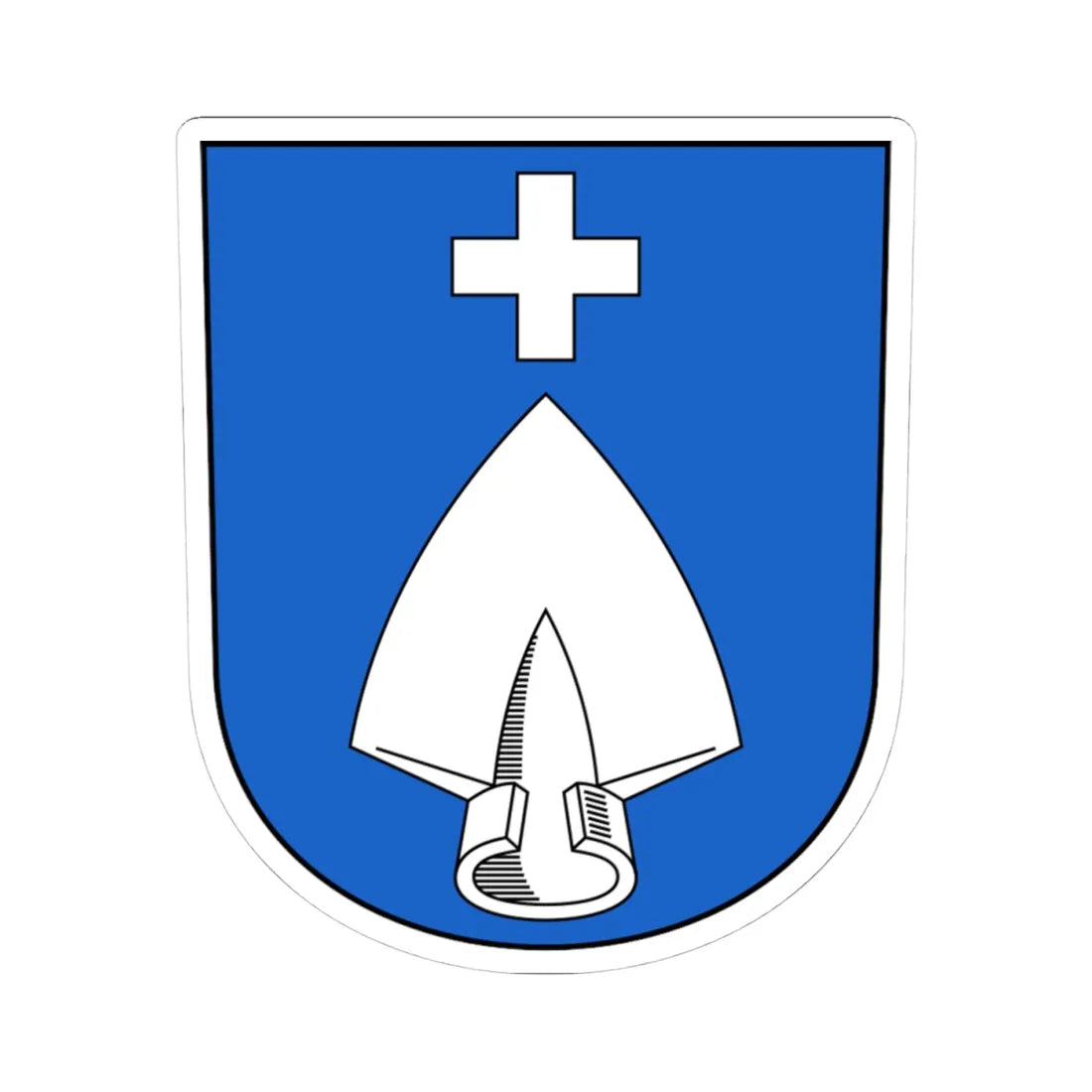 Dörflingen-blazon (Switzerland) (Coat of Arms) STICKER Vinyl Kiss-Cut Decal 4 Inch White - The Sticker Space