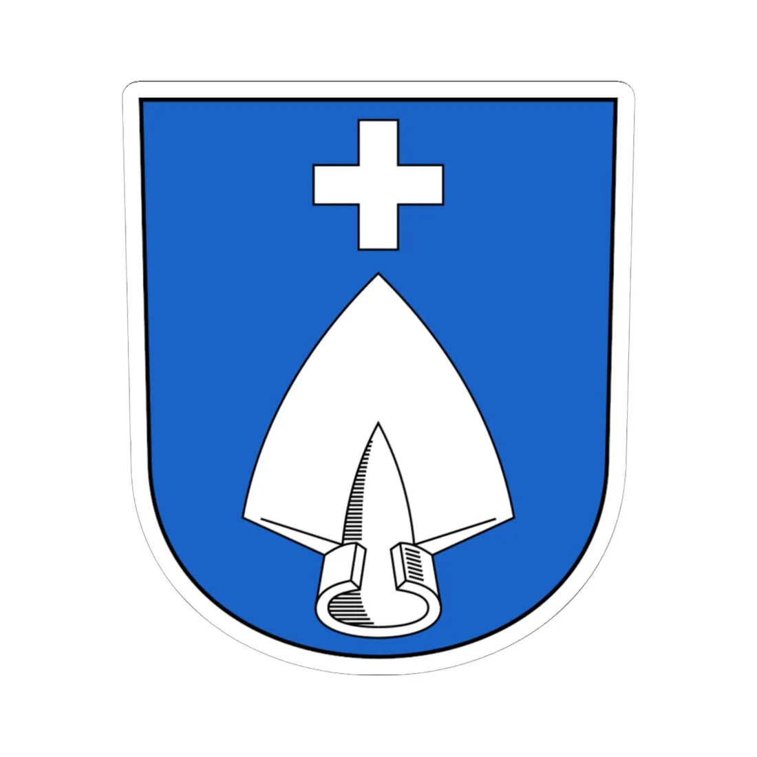 Dörflingen-blazon (Switzerland) (Coat of Arms) STICKER Vinyl Kiss-Cut Decal 6 Inch White - The Sticker Space