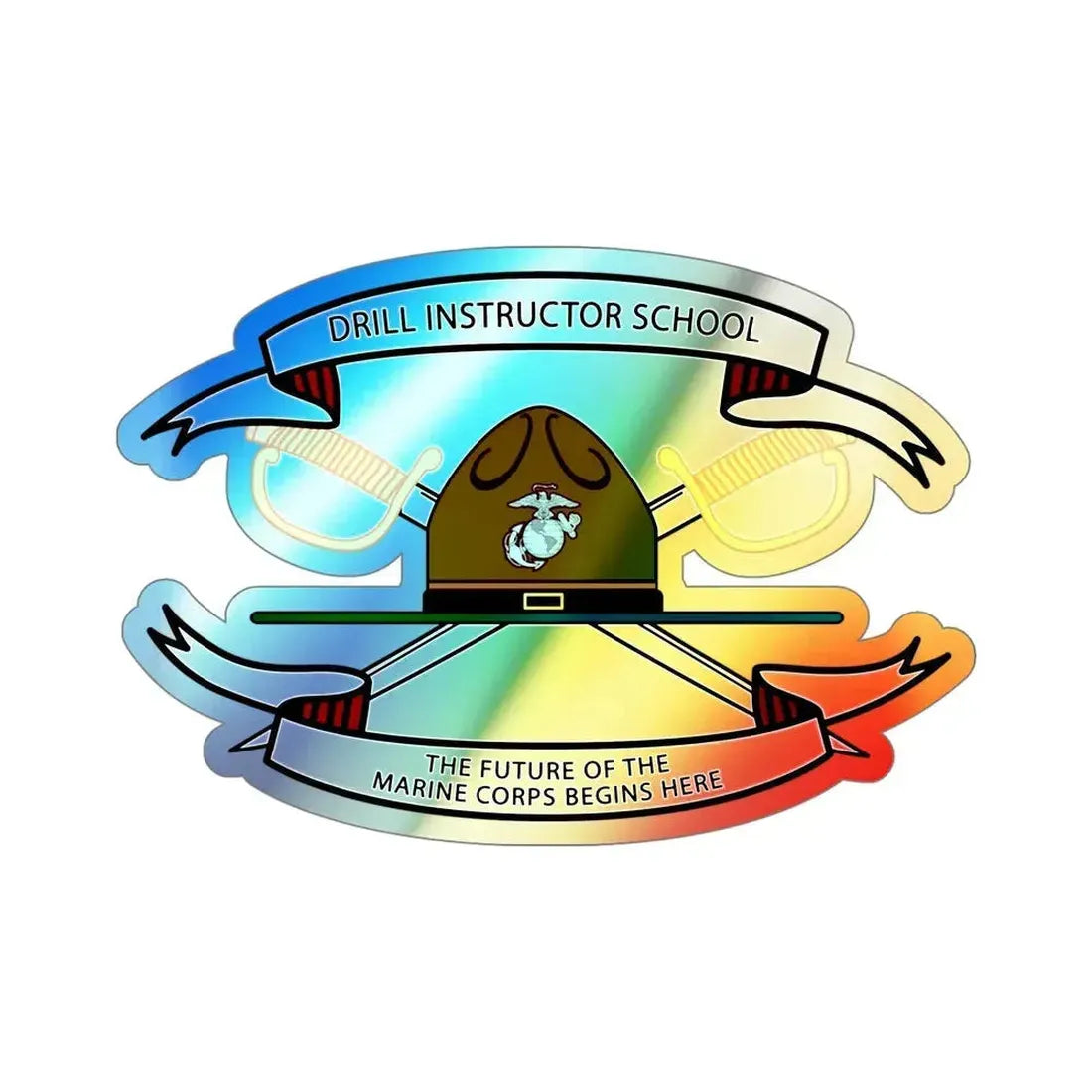 Drill Instructor School (USMC) Holographic STICKER Die-Cut Vinyl Decal 6 Inch Holographic - The Sticker Space