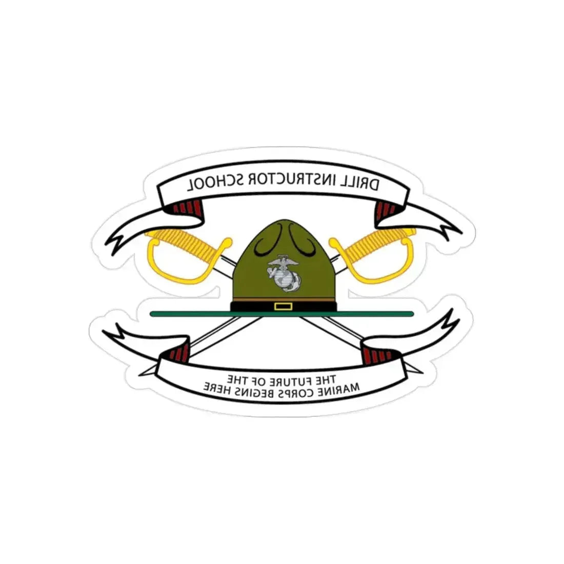 Drill Instructor School (USMC) REVERSE PRINT Transparent Die-Cut STICKER - The Sticker Space