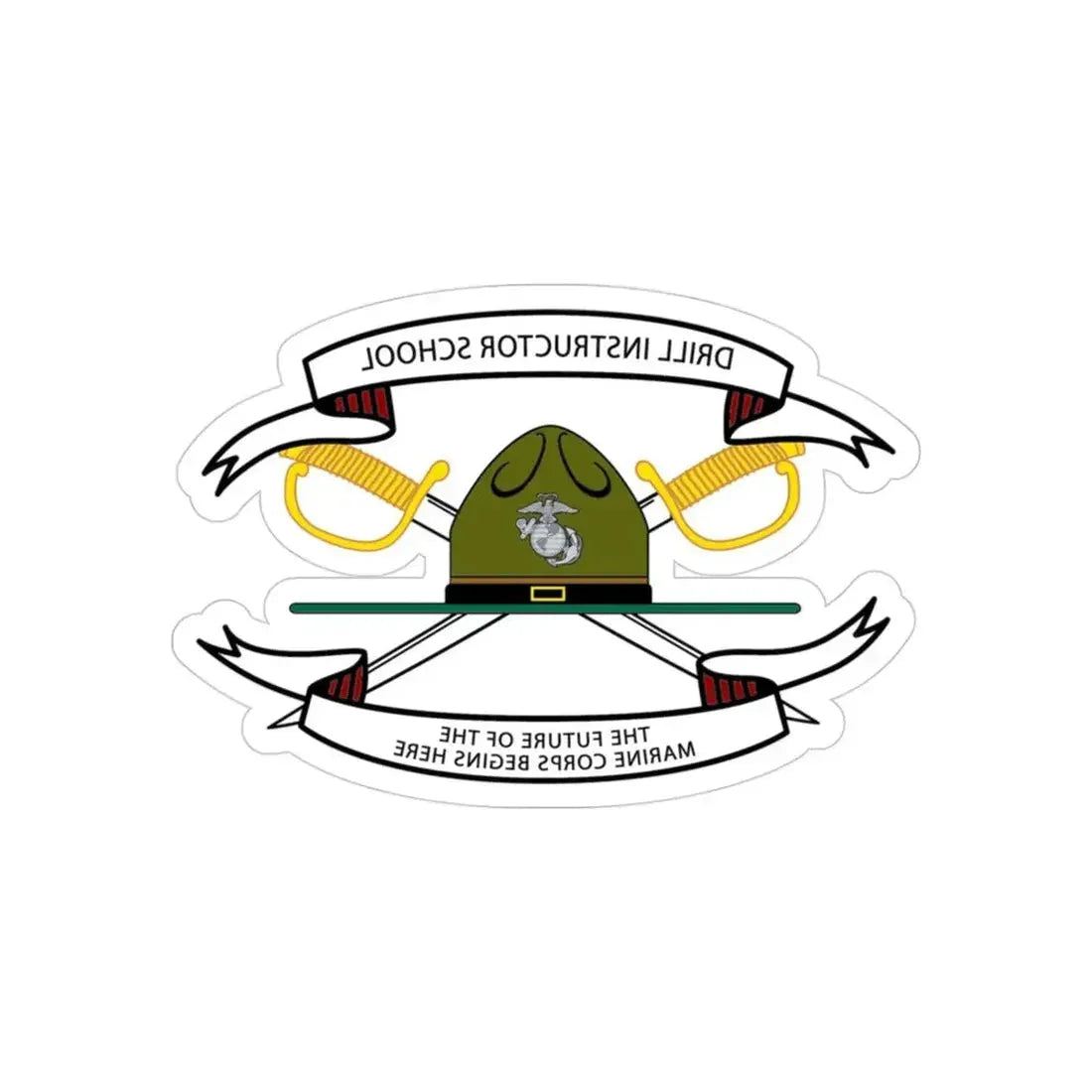Drill Instructor School (USMC) REVERSE PRINT Transparent Die-Cut STICKER - The Sticker Space