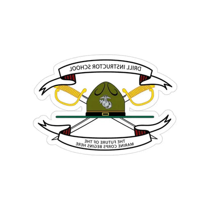 Drill Instructor School (USMC) REVERSE PRINT Transparent Die-Cut STICKER - The Sticker Space