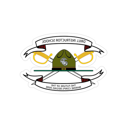 Drill Instructor School (USMC) REVERSE PRINT Transparent STICKER-2" × 2"-The Sticker Space