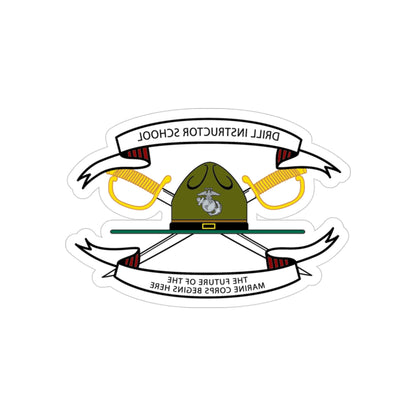 Drill Instructor School (USMC) REVERSE PRINT Transparent STICKER-3" × 3"-The Sticker Space