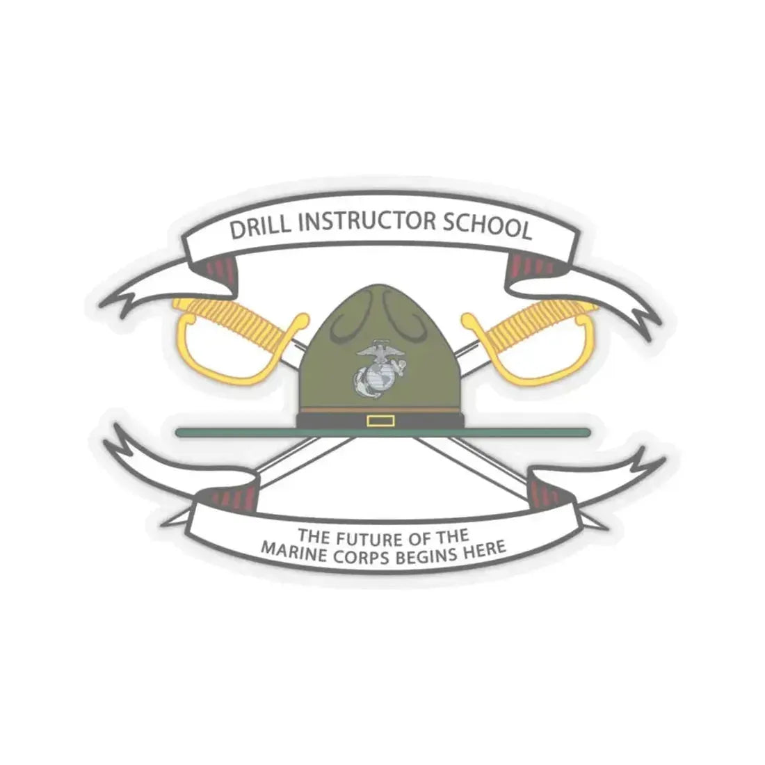 Drill Instructor School (USMC) STICKER Vinyl Kiss-Cut Decal 4 Inch Transparent - The Sticker Space